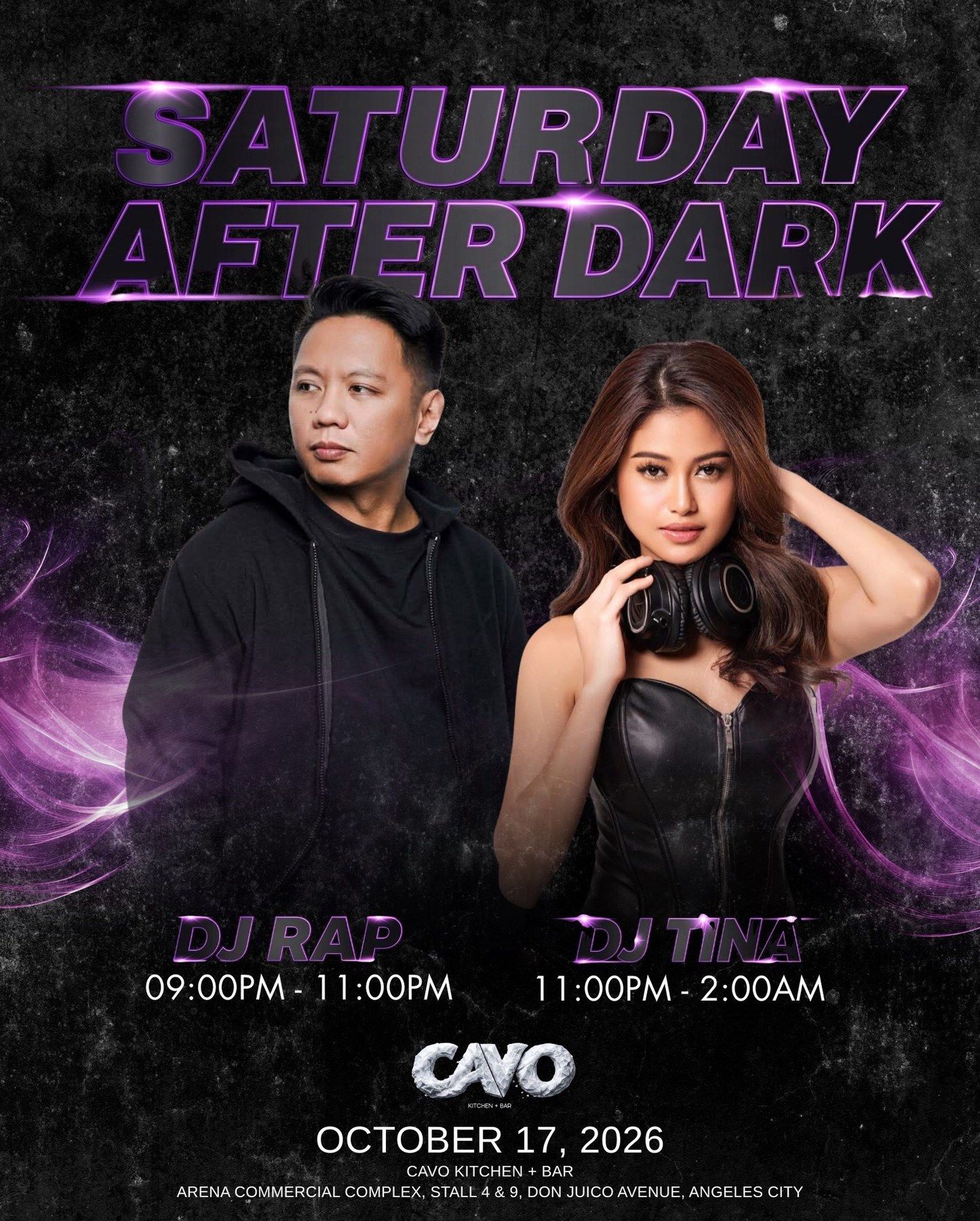 Poster: Saturday After Dark: DJ Rap and DJ Tina