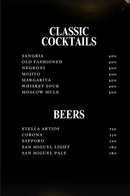 Drinks menu, printed page 2 of 5